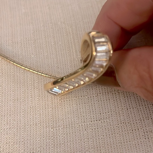 Vintage SWARVOSKI BAGUETTE/GOLD SLIDE PENDANT - Picture 6 of 14